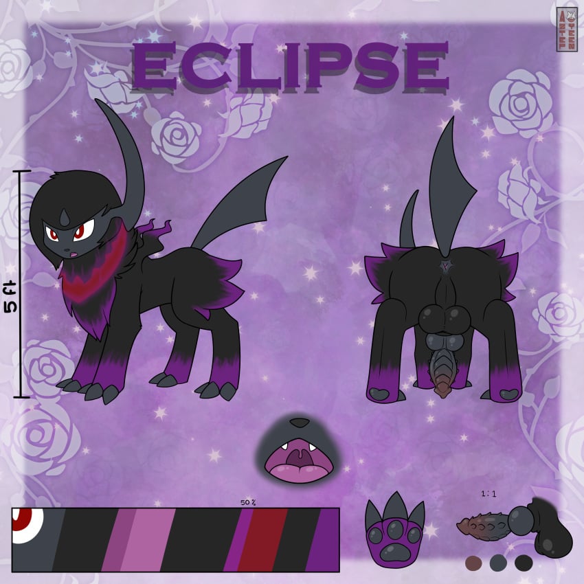 1:1 absol absurd_res animal_genitalia animal_penis anus aztepyeen balls black_balls black_body black_fur black_hair black_horn black_tail canine_genitalia canine_penis character_name chest_tuft claws eclipse_(evaengineervee) erection fangs feral fur fur_markings generation_3_pokemon genitals grey_anus grey_body grey_claws grey_fur grey_nose grey_pawpads grey_penis hair hi_res horn knot leg_markings male markings model_sheet multicolored_body multicolored_fur nintendo open_mouth pawpads paws penis pokemon pokemon_(species) purple_body purple_fur quadruped rear_view red_body red_eyes red_fur sheath signature socks_(marking) solo spiked_penis spikes spikes_(anatomy) tail teeth tongue tuft two_tone_body two_tone_fur watermark