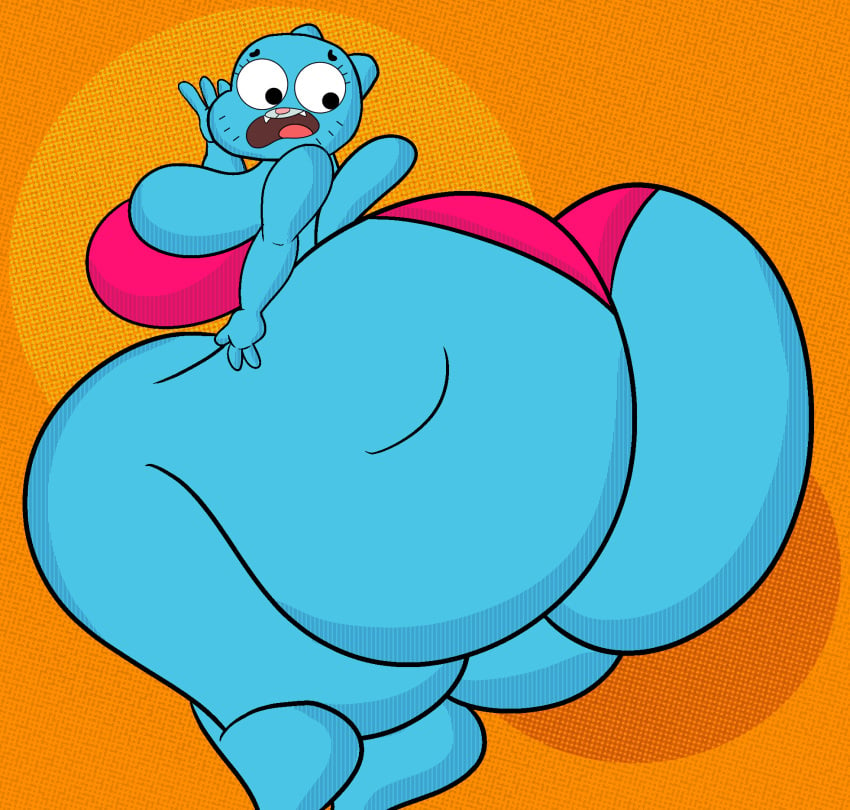 anthro anthro_only ass_bigger_than_head ass_focus ass_slap big_ass big_breasts clothed enormous_ass enormous_butt female female_only huge_breasts hyper_ass nicole_watterson no_bra sideass sinkcandycentral the_amazing_world_of_gumball