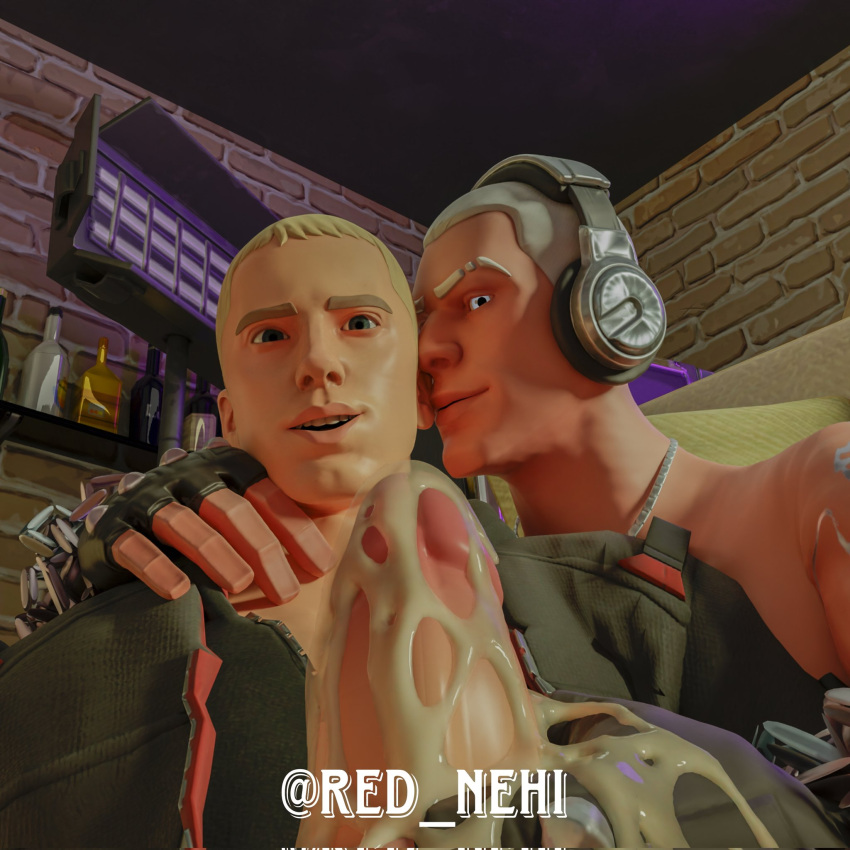 2boys cum eminem_(fortnite) fortnite handjob male_focus male_only penis penis_grab red_nehi sterling_(fortnite) yaoi