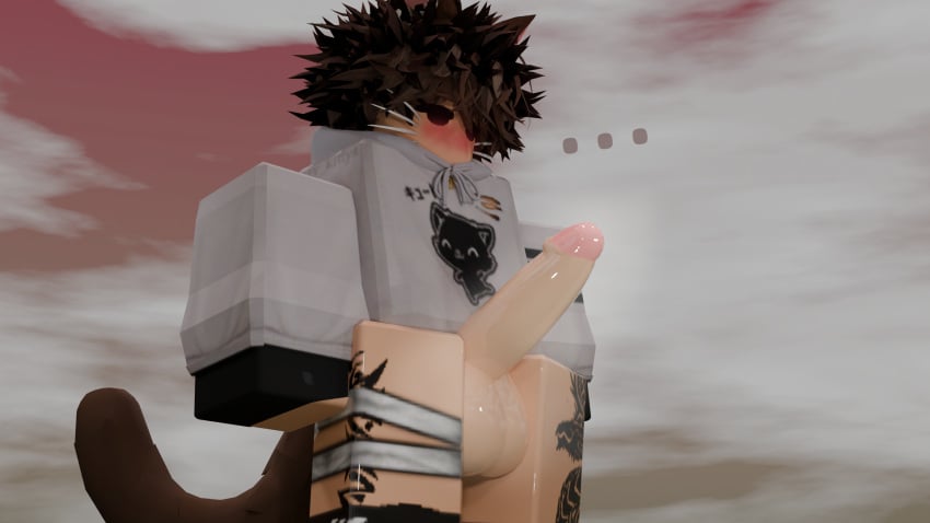 1boy 3d big_balls big_dick big_penis cat_ears cat_tail catboy erect_penis erection funkycatboys half_naked hoodie kemonocatguy male male_only roblox robloxian self_upload shiny_skin straight sweat sweating sweaty_balls sweaty_body sweaty_butt tagme tattoo tattoo_on_legs tattoos text thick_penis