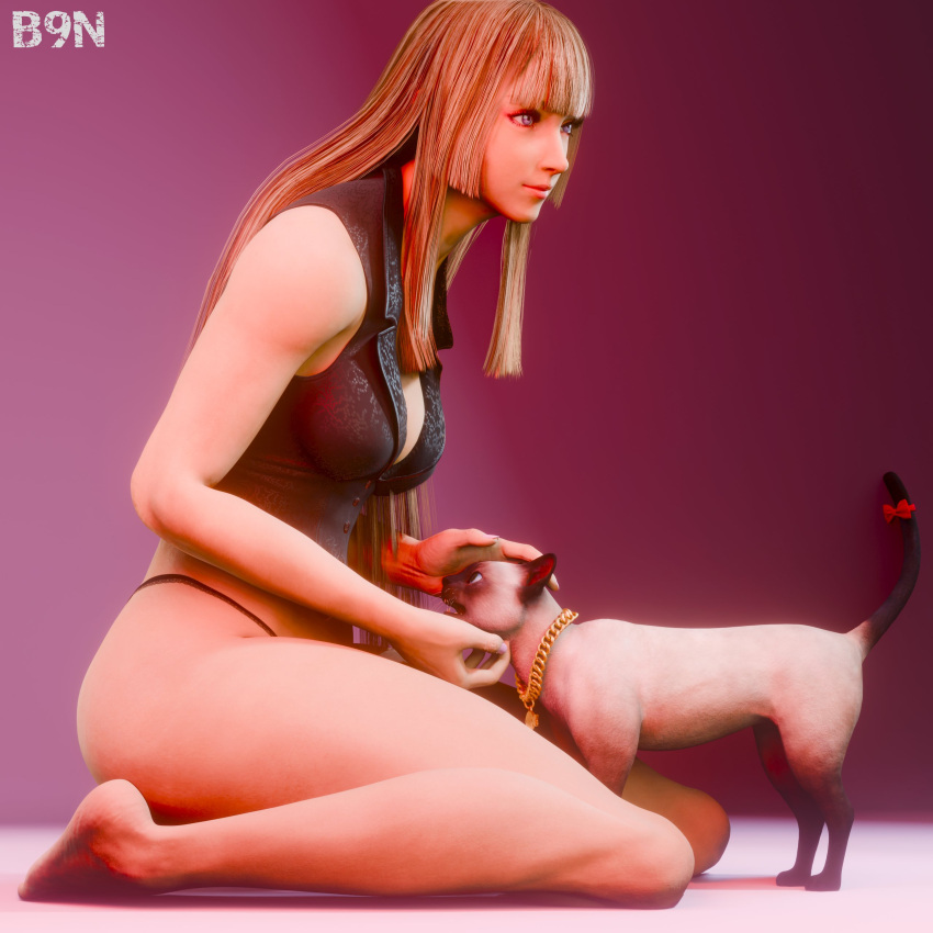 1girls 3d athletic athletic_female b9n barefoot big_breasts blonde_hair busty cleavage emilie_de_rochefort female female_only g-string hourglass_figure kneeling long_hair necklace salt_(tekken) sleeveless sleeveless_vest tagme tekken tekken_8 thick_thighs vest wide_hips