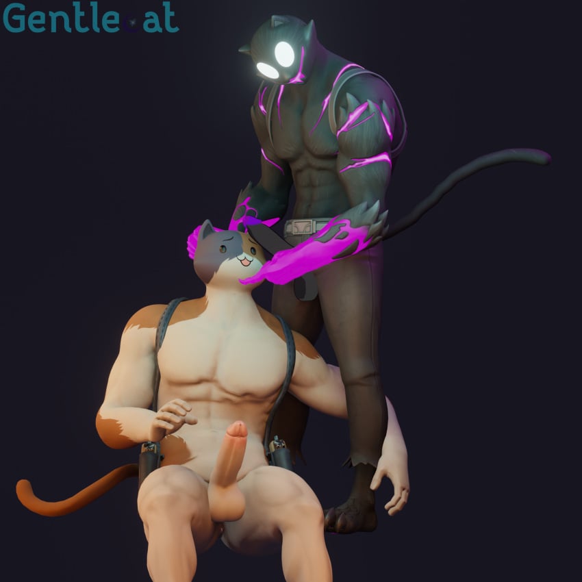 feline feline_humanoid fortnite furry furry_only gay gentlecat incest male male_only meowscles_(fortnite) penis_on_face penis_on_head phantom_meowscles phantom_meowscles_(fortnite) teasing tilted_head white_eyes worried yaoi