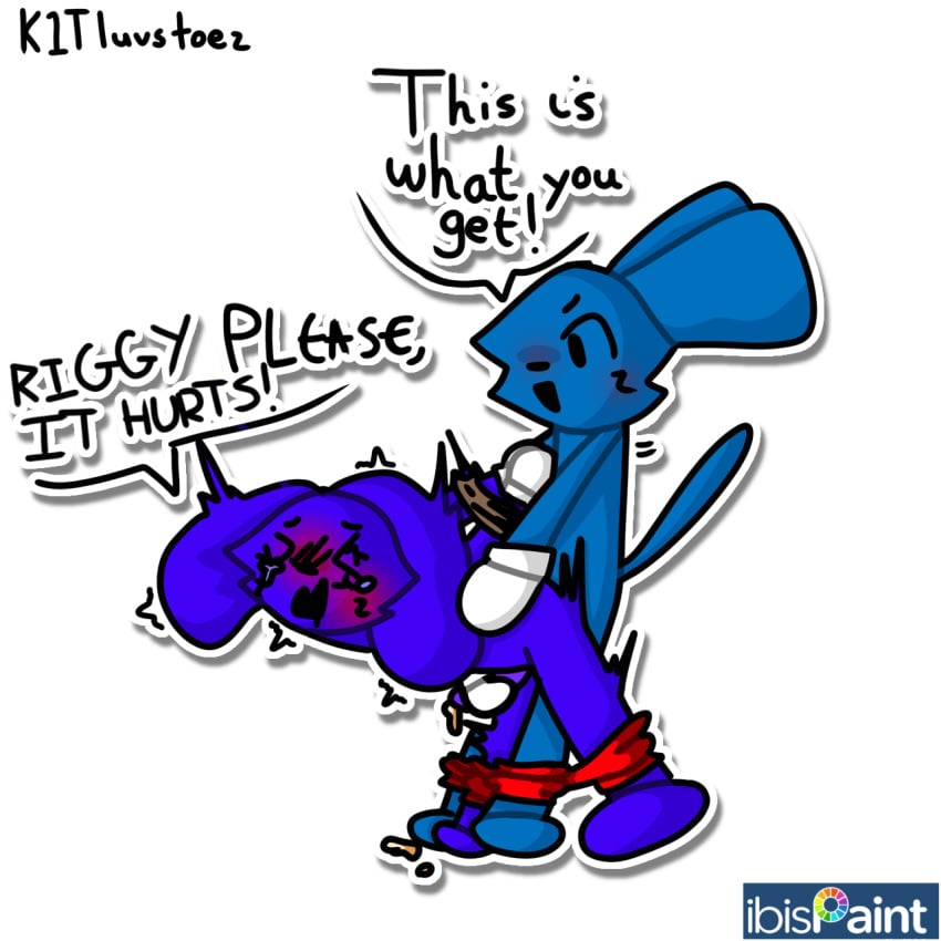 2023 blue_fur clone clone_riggy clonecest danno_cal_drawings gay_sex hybrid k1tluvstoez monkey rabbit rape riggy_the_runkey self_upload selfcest sex sex_from_behind simple_background simple_coloring simple_shading watermark white_gloves