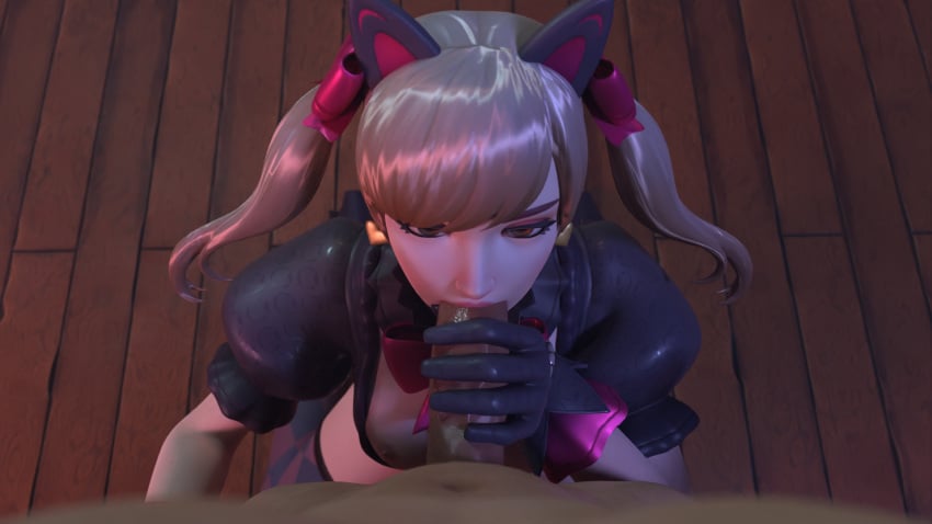 3d black_cat_d.va blowjob d.va dark-skinned_male lunea overwatch penis pov