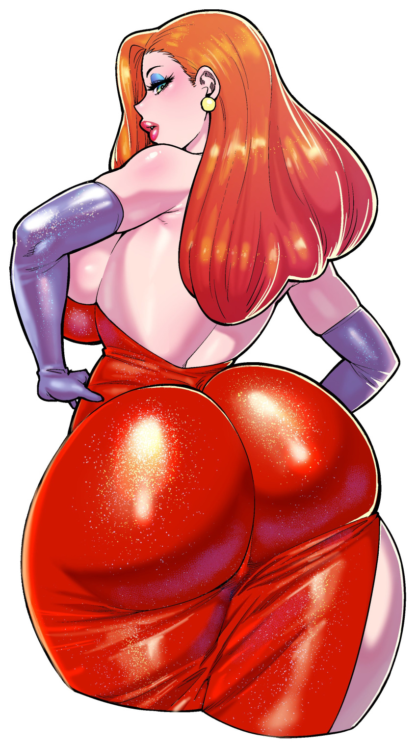 1girls alternate_version_available big_ass big_breasts big_butt bubble_ass bubble_butt dat_ass disney fat_ass huge_ass huge_butt jessica_rabbit large_ass large_breasts large_butt lipstick looking_at_viewer looking_back sideboob synecdoche thick thick_ass thick_thighs voluptuous voluptuous_female who_framed_roger_rabbit wide_hips