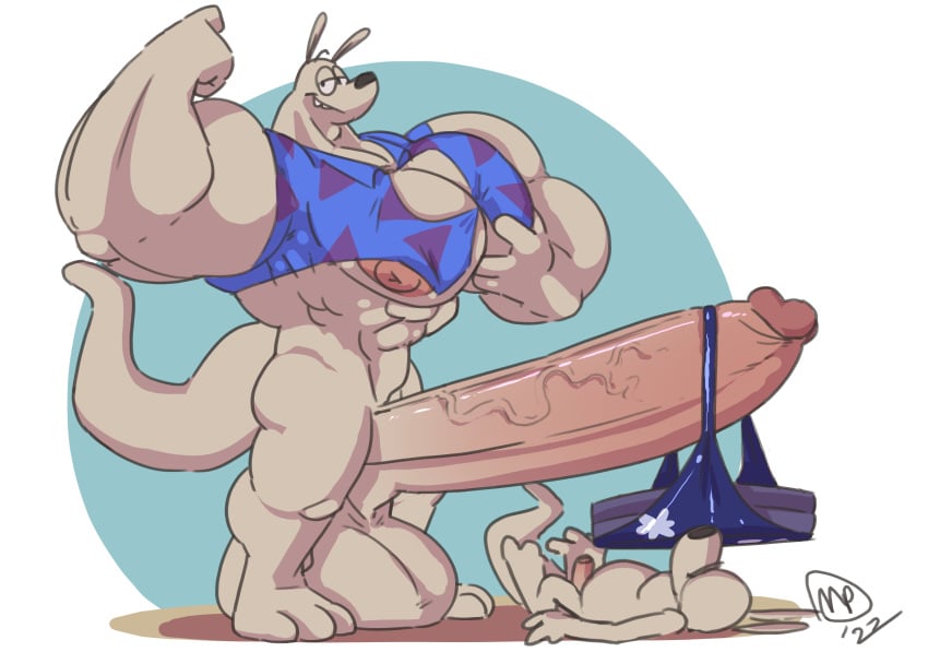 furry hyper hyper_balls hyper_cock hyper_genitalia hyper_penis hyper_testicles male male_only maxpany muscles muscular muscular_arms muscular_male muscular_thighs rocko rocko's_modern_life