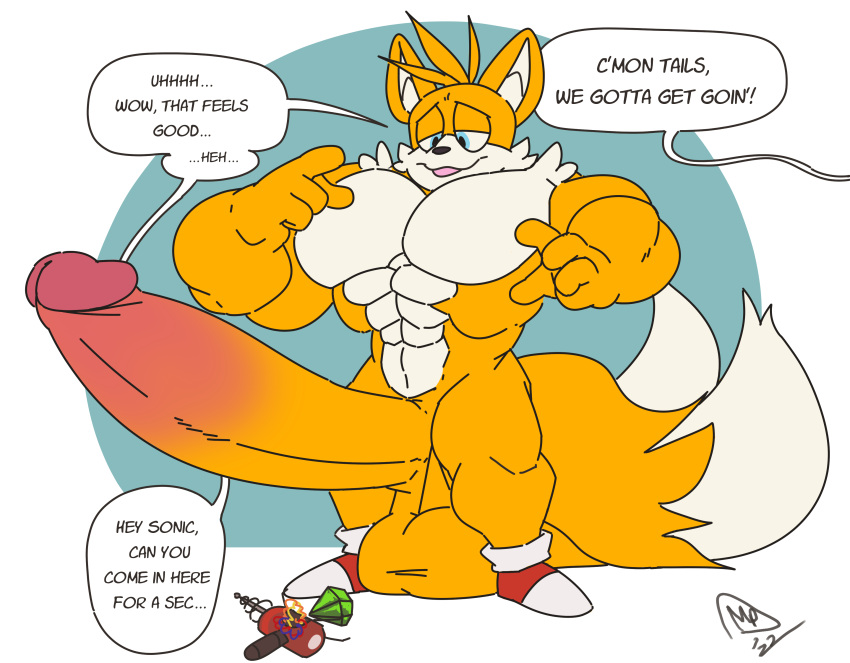 furry huge_cock hyper hyper_balls hyper_cock hyper_genitalia hyper_penis hyper_testicles male male_only maxpany muscles muscular muscular_arms muscular_male muscular_thighs sonic_(series) sonic_the_hedgehog_(series) tails tails_the_fox