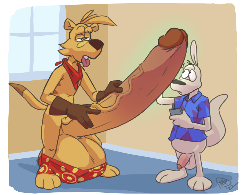 2boys crossover furry hyper hyper_balls hyper_cock hyper_genitalia hyper_penis hyper_testicles male male_only maxpany rocko rocko's_modern_life ty_the_tasmanian_tiger ty_the_tasmanian_tiger_(series) video_games