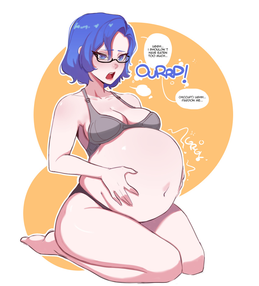 1girls big_belly bloated_belly burping elpacha2 oc space_left stomach_noises thick_thighs