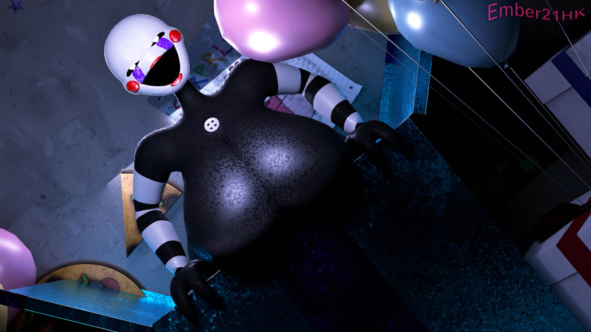 2k 3d 3d_(artwork) big_breasts black_body blender_(software) blender_cycles button_(fastener) classic_fnaf_2_marionette classic_fnaf_2_puppet curvy ember21hk female female_only five_nights_at_freddy's five_nights_at_freddy's_2 hi_res huge_breasts humanoid looking_at_viewer marionette_(fnaf) markings original_fnaf_2_marionette original_fnaf_2_puppet popping_out puppet_(fnaf) scottgames stripes tear_(marking) thick