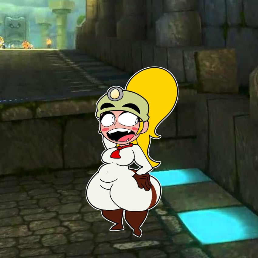 ass_focus bodysuit clothed female female_only goombella huge_ass mario_(series) mario_kart nintendo paper_mario paper_mario:_the_thousand-year_door public shortstack teaset_haliley