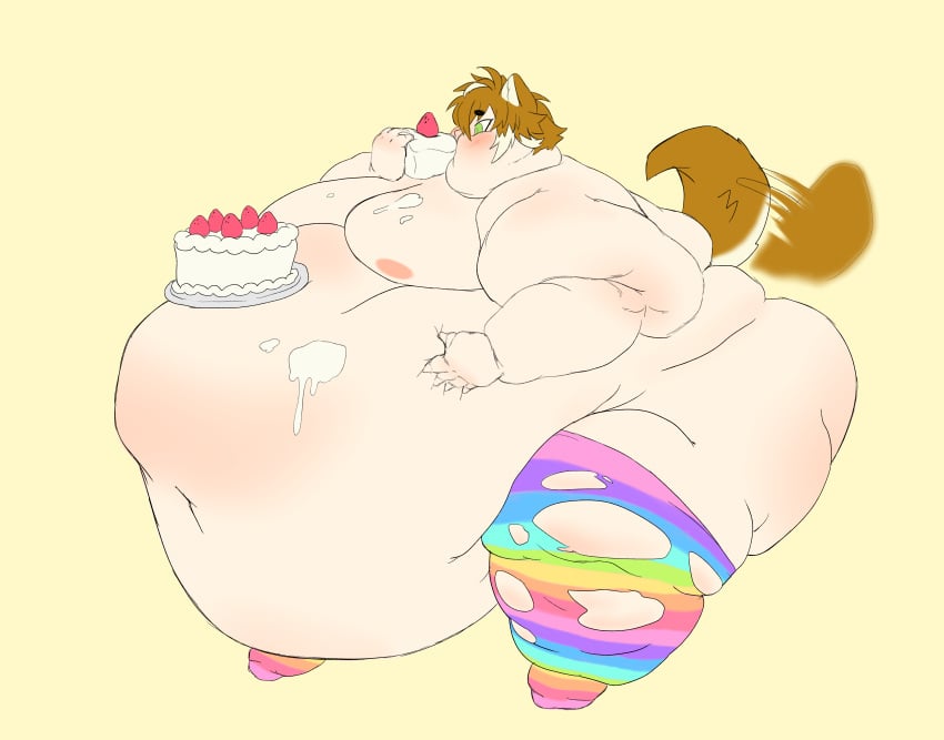 1boy ass belly big_ass big_belly blob blush breasts cake chubby_cheeks curvy dog_boy dog_ears dog_tail dogboy double_chin eating fat fat_arms fat_ass fat_belly fat_butt fat_cheeks fat_face fat_femboy fat_fetish fat_male fat_man fat_thighs femboy food gigantic_ass huge_moobs huge_thighs hyper hyper_belly hyper_thighs immobile large_ass large_thighs male male_only messy milkymeats moobs morbidly_obese morbidly_obese_femboy morbidly_obese_male nipples obese obese_male original original_character overweight overweight_male rainbow_socks ripped_clothing ruhe_(milkymeats) slob stuffing tail tailwag thick_arms thick_thighs thighs tight_clothing ussbhm weight_gain