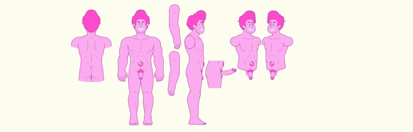 chad_steven male_only muscular pink_body pink_eyes pink_hair pink_penis pink_steven steven_quartz_universe steven_universe