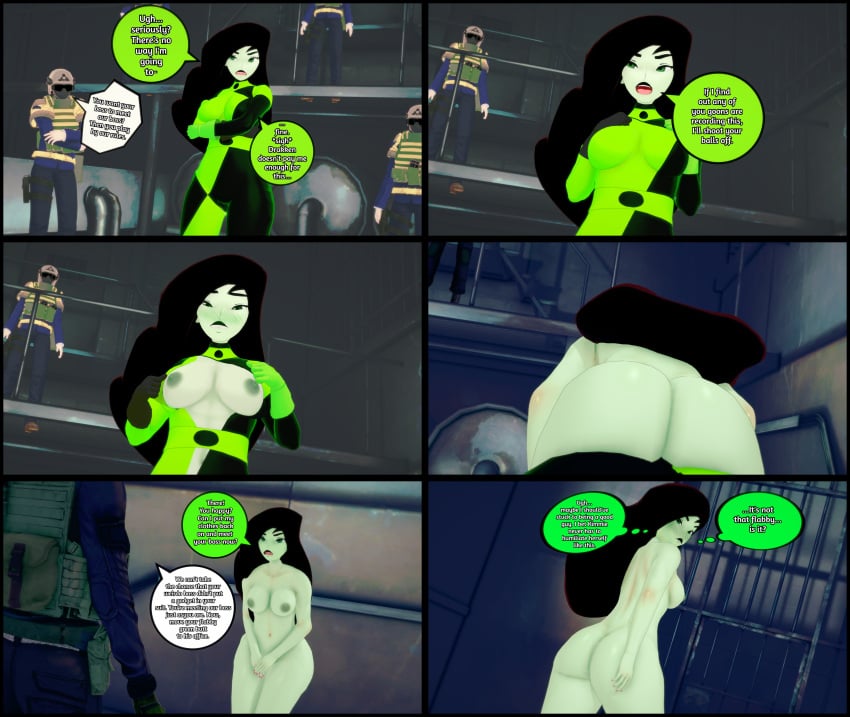 ass breasts comic disney disney_channel embarrassed embarrassed_nude_female english_text kim_possible nipples peterjobless62 shego tagme