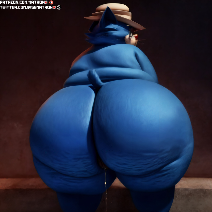 4k ai_generated anthro ass bbw big_ass big_butt butt_focus cellulite female female_focus female_only gilf glasses granny highres huge_ass huge_butt large_ass looking_back matronai_(artist) mature mature_female mrs._ball obese obese_anthro obese_female old older_female patreon patreon_username pinup presenting presenting_ass pussy pussy_juice solo solo_focus ssbbw stable_diffusion thick_ass thick_thighs top_cat_(series) twitter_username wide_hips