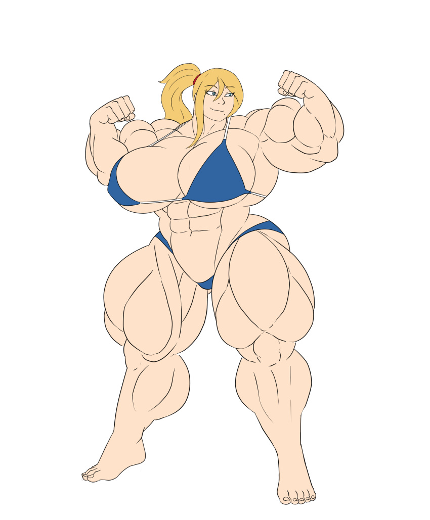 big_muscles female_focus female_only metroid modezombie muscles muscular_female samus_aran solo solo_female solo_focus tagme