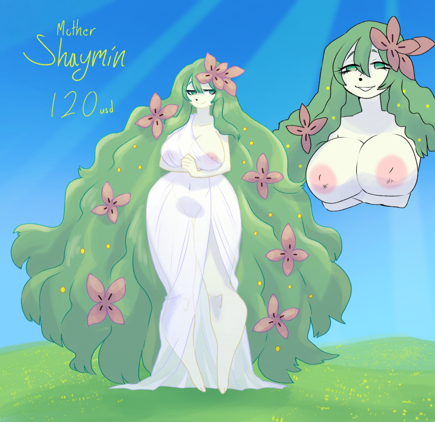 1girls big_breasts breasts dullyarts elemental female foxslimes game_freak generation_4_pokemon legendary_pokemon milf mother_nature nintendo nipple_slip nipples personification pokémon_(species) pokemon pokemon_(species) public_domain shaymin shaymin_(land_form) thick_thighs voluptuous wide_hips