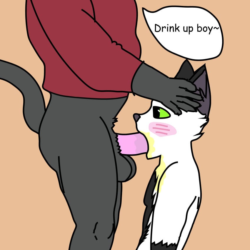 1:1 anthro balls black_ears blizzardfur blizzardfur-maxxx blush blush_lines bodily_fluids domestic_cat drinking drinking_urine duo felid feline felis fur genital_fluids genitals green_eyes grey_body grey_fur hi_res male male/male mammal peeing peeing_in_mouth penis penis_in_mouth saliva urinating urinating_male urination urine urine_in_mouth watersports white_body white_fur