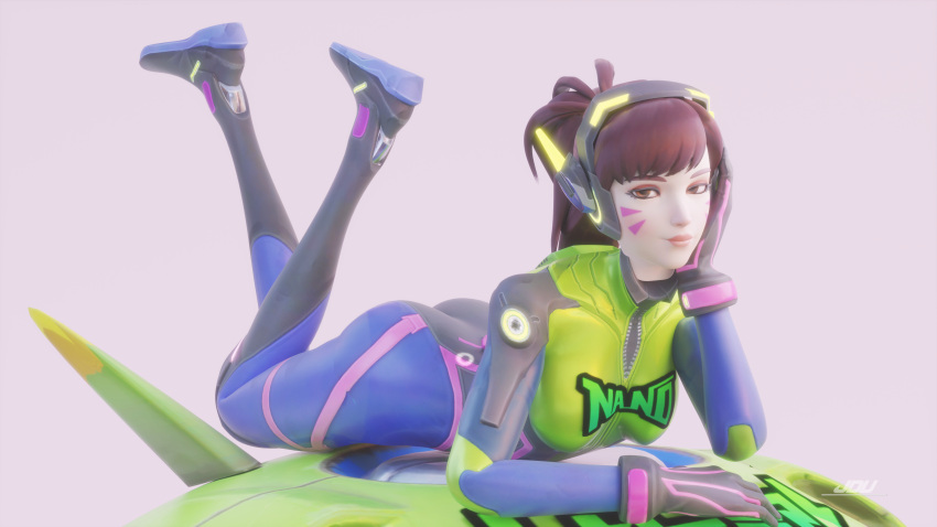 1girls 3d 3d_(artwork) 8k activision alternate_costume ass blender_(software) blizzard_entertainment brown_eyes brown_eyes_female brown_hair brown_hair_female butt d.va female female_focus female_only focus fully_clothed hana_song happy jdv korean korean_female latex light-skinned_female light_skin nano_d.va overwatch overwatch_2