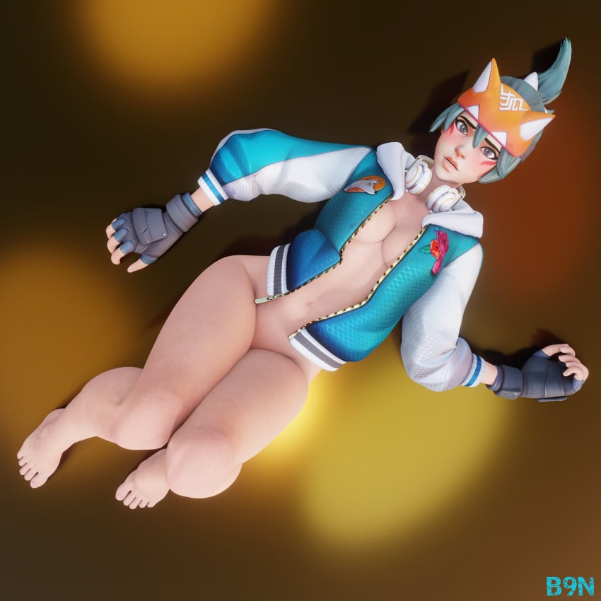 3d 3d_(artwork) activision b9n barefoot blizzard_entertainment brown_eyes brown_eyes_female brown_hair brown_hair_female cute feet female female_focus female_only focus foot_fetish foot_focus kiriko_(overwatch) kiriko_kamori light-skinned_female light_skin only_female overwatch overwatch_2 partially_clothed pov sukajan sukajan_kiriko toes