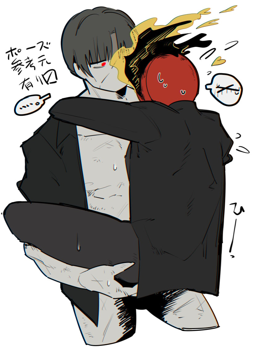 2boys black_skin carrying carrying_partner clock dante_(limbus_company) gay grey_skin limbus_company no_visible_genitalia project_moon scars short_hair tagme vergilius_(limbus_company) yaoi