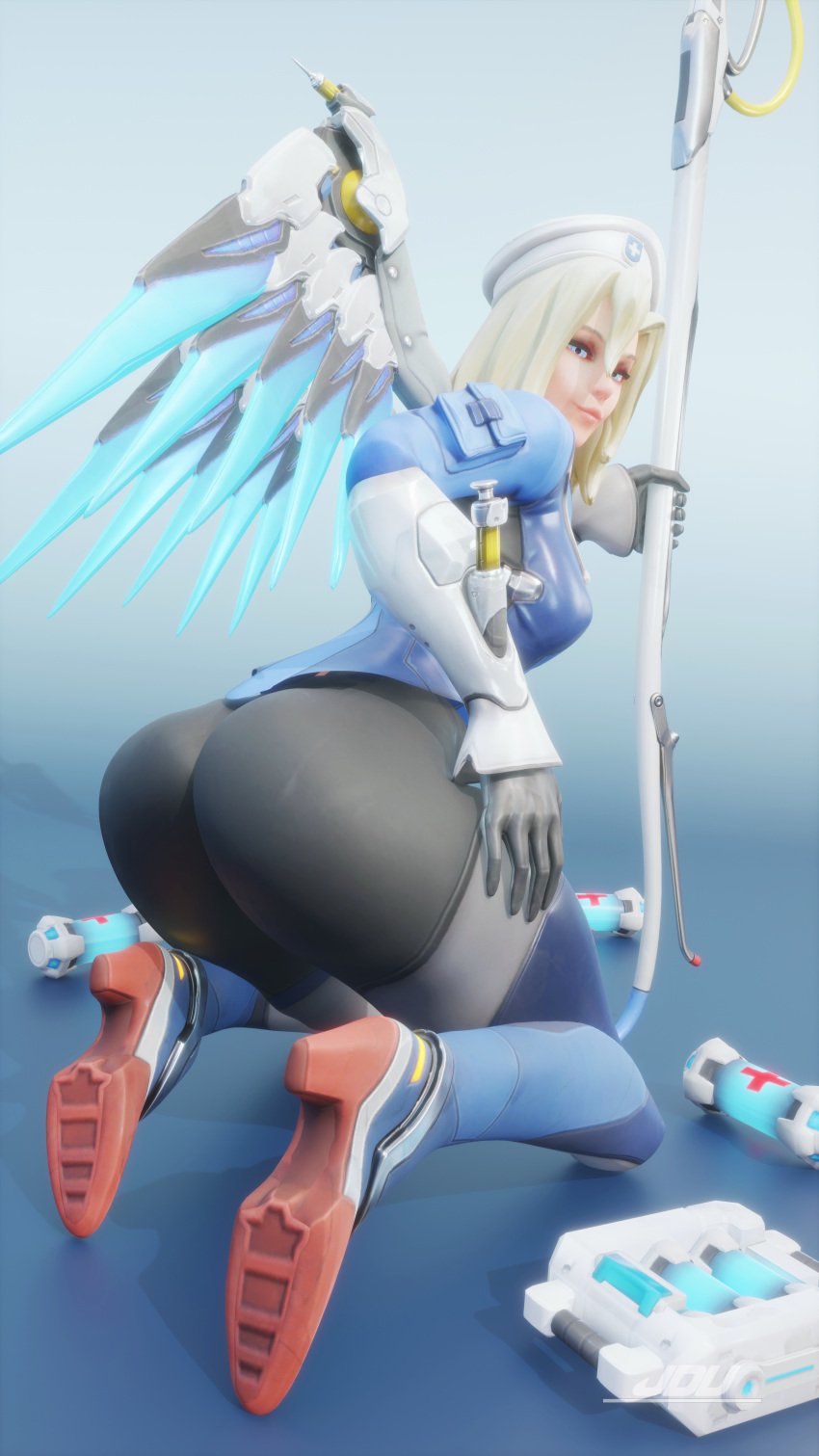 1girls 3d 3d_(artwork) 8k activision alternate_costume angela_ziegler ass ass_focus big_ass blender_(software) blizzard_entertainment blonde_hair blonde_hair_female blue_eyes blue_eyes_female butt_crack combat_medic_ziegler european european_female female female_focus female_only focus focus_on_ass fully_clothed happy jdv large_ass large_butt light-skinned_female light_skin mercy overwatch overwatch_2 smile spandex