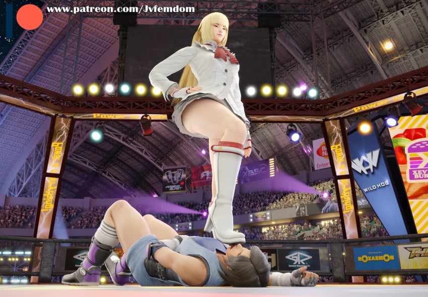 2girls 3d 3d_(artwork) absurdres arrogant beaten blender blonde_hair boot_fetish boot_licking boots calves catfight choking confident crush crushing defeated defeated_heroine dominant dominant_female domination dominatrix emilie_de_rochefort female female_domination female_only femdom fight fighting fighting_pose fighting_ring fingerless_gloves foot_fetish foot_on_neck hand_on_hip helpless high_heel_boots highres humiliated humiliation jvfemdom kazama_asuka knee_boots leather leather_boots legs licking licking_boot licking_soles long_hair looking_at_viewer looking_pleasured multiple_girls muscle_girl muscular_calves muscular_thighs short_hair smug smug_face stepped_on stepping_on_female stomp stomping submission tekken tekken_7 thick_ass thick_thighs thighs trample trampling victory victory_pose white_boots wrestling