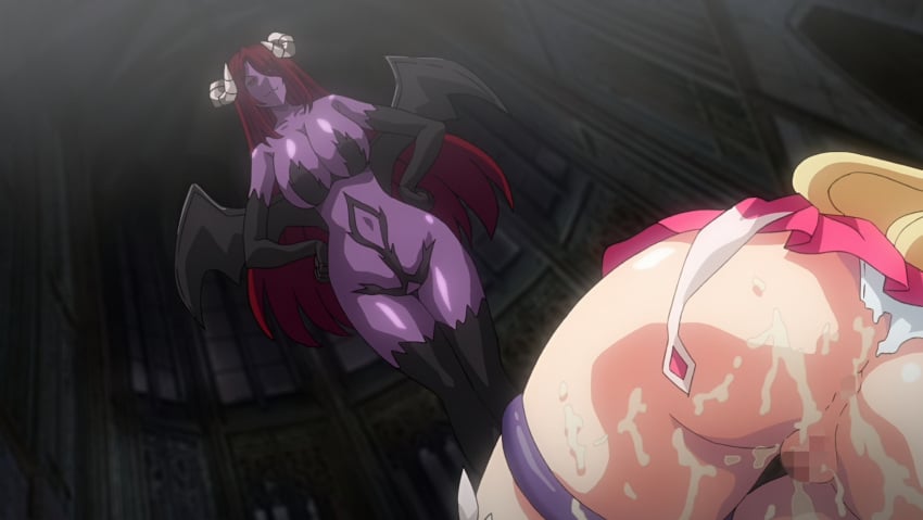 bad_end defeated_heroine demon demon_girl demon_horns demon_wings demoness female magical_girl mahou_shoujo mahou_shoujo_noble_rose no_future purple_skin rape succubus succubus_horns succubus_wings tagme