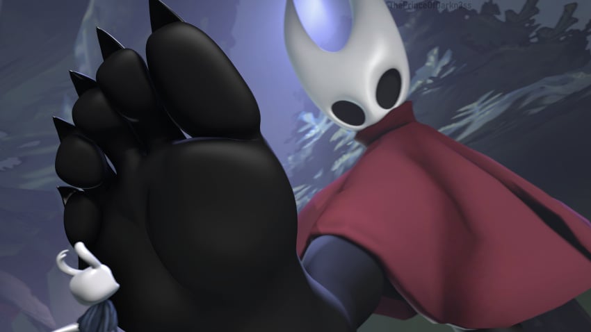 1girls 3d big_female big_female_small_male feet female foot_fetish giant_female giantess hollow_knight hornet_(hollow_knight) imminent_crush imminent_stomp protagonist_(hollow_knight) sibling_(lore) siblings size_difference soles tagme team_cherry theprinceofdarkn3ss