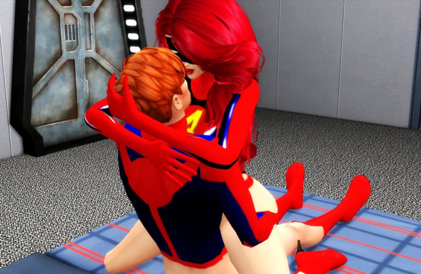 1boy 1girls 3d ant-man ant-man_(series) cowgirl_position female hank_pym human human_only inhumans male marvel marvel_comics medusa_(inhumans) pof3445 red_hair straight tagme the_sims the_sims_4