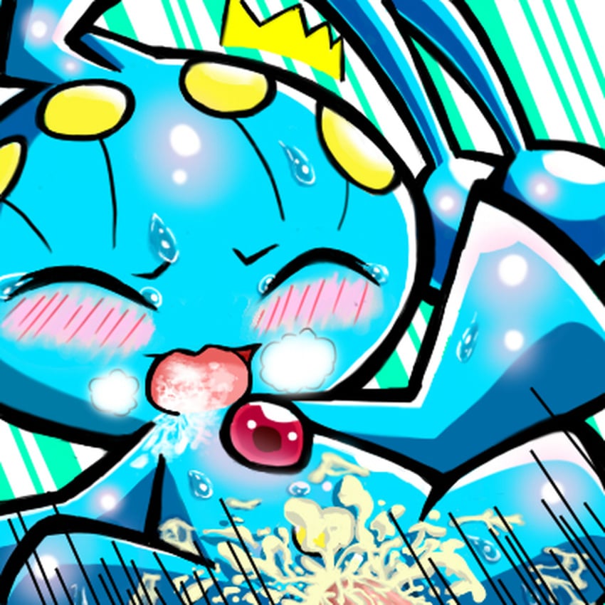 anthro blush breath cum cum_inside hi_res manaphy offscreen_male open_mouth penis pokémon_(species) pokemon sweat tokemaru