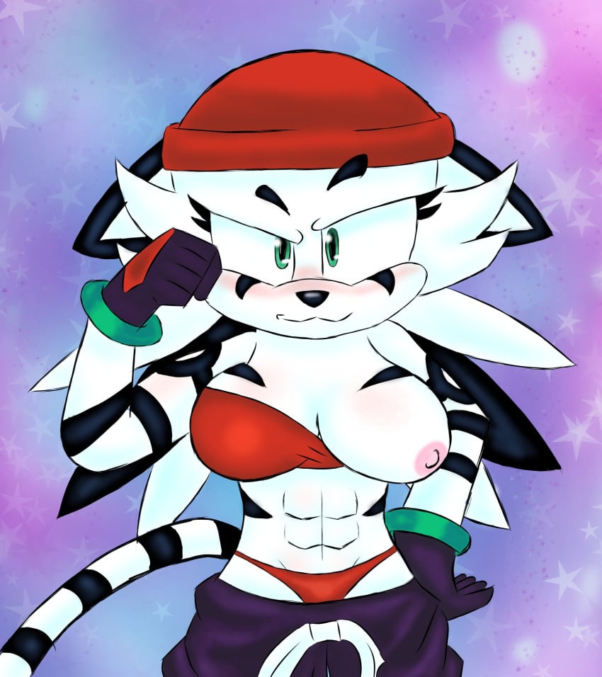 2021 abs anthro archie_comics black_stripes blakeynsfw blush bra breasts breasts_out buff buff_female cleavage curvy curvy_body curvy_female curvy_figure ear ears_down embarrassed eye_contact eyelashes felid felid_humanoid female female_focus female_only fit_female fur furry gloves green_eyes hat hd hi_res high_resolution highres jian_the_tiger looking_at_viewer midriff mobian mobian_(species) mobian_tiger nipples pantherine pantherine_humanoid panties pants pink_nipples png purple_gloves red_bra red_hat red_panties ring sega smile solo solo_female solo_focus sonic_(series) sonic_the_hedgehog_(archie) sonic_the_hedgehog_(comics) sonic_the_hedgehog_(series) stripes tagme tail tiger tiger_humanoid white_body white_fur white_hair white_skin