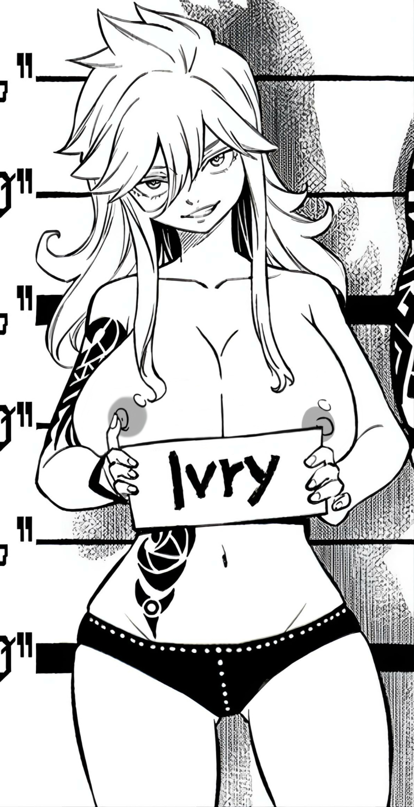 1girls big_ass big_breasts breasts character_name criminal edens_zero exibitionism hiro_mashima horny looking_at_viewer mashima_hiro nipples nun panties sister_ivry solo standing