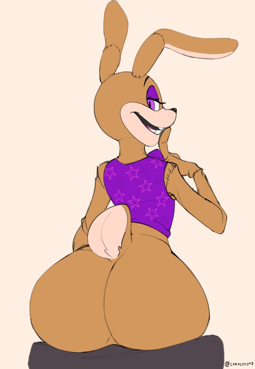 big_butt bubble_ass bubble_butt cyancoyote dat_ass five_nights_at_freddy's five_nights_at_freddy's:_help_wanted glitchtrap looking_at_viewer mascot_costume rabbit solo