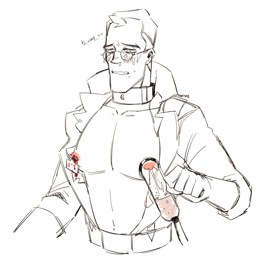 1boy anxious blood collar crying crying_with_eyes_open cute_expression cute_male male medic medic_(team_fortress_2) milking milking_machine_on_male mori771 shy solo sweat tagme team_fortress_2 tear teardrop tears tears_of_pain