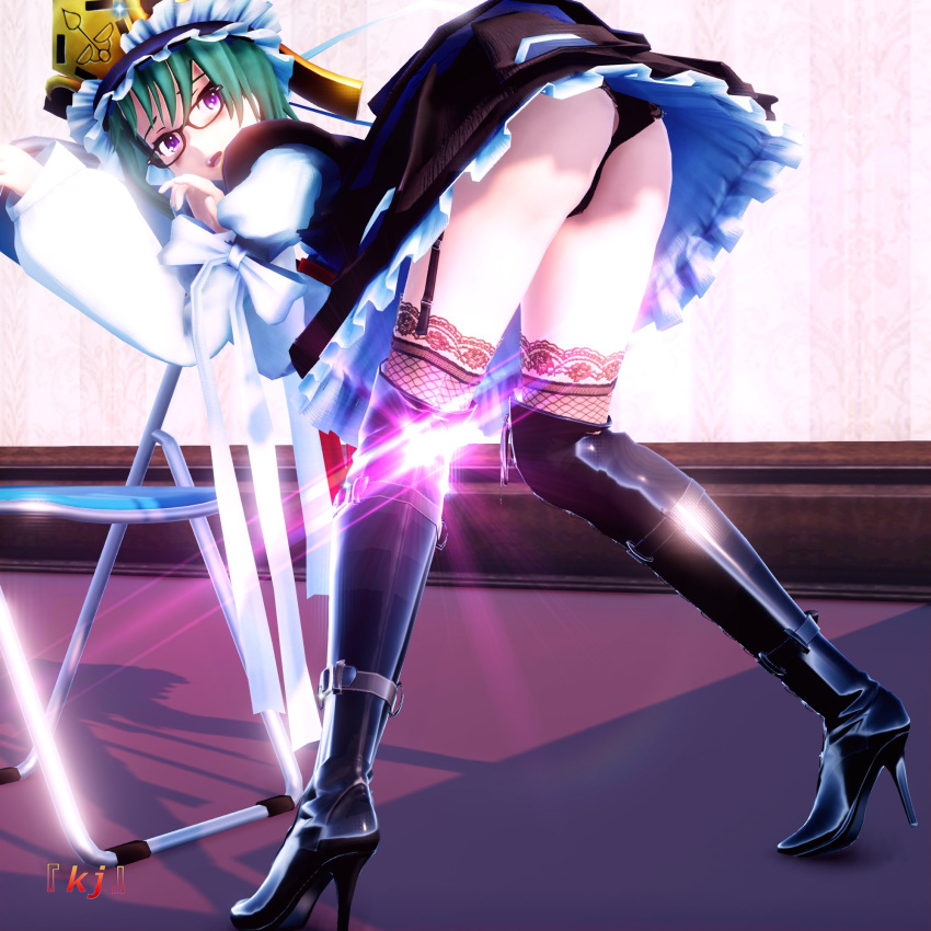 ass eiki_shiki garter_straps high_heel_boots high_heels kjmmder large_ass latex_boots presenting thighhighs touhou