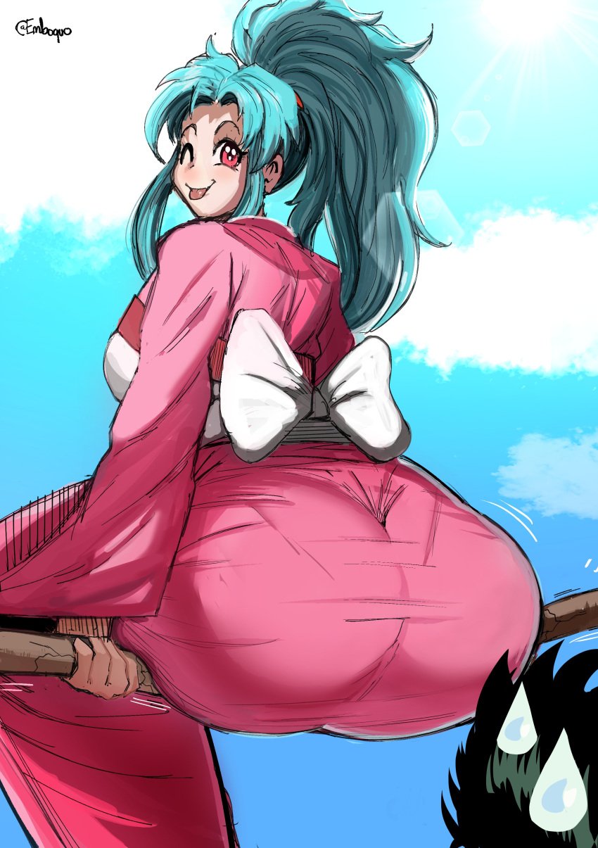 1boy 1girls ass ass_bigger_than_head ass_in_dress big_ass blue_hair botan bottom_heavy breasts bubble_butt butt child_bearing_hips dress embo enormous_ass enormous_butt fat_ass fat_butt female gigantic_ass gigantic_butt huge_ass huge_butt japanese_clothes japanese_clothing kimono large_ass large_breasts large_butt long_hair oar one_eye_closed pale-skinned_female pale_skin pantylines pink_eyes pink_kimono ponytail presenting riding round_ass round_butt shinigami shounen_jump thick_ass thick_thighs tongue tongue_out wide_hips yu_yu_hakusho yusuke_urameshi