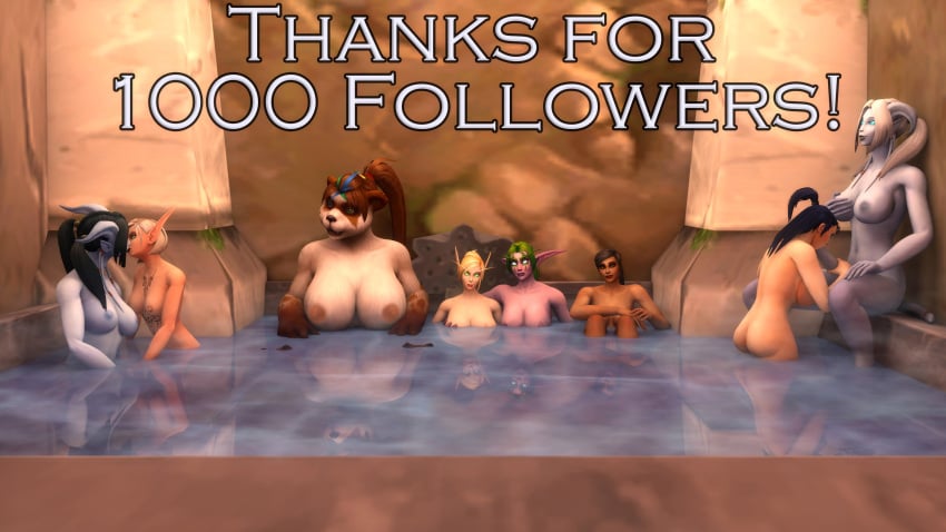 bathing bathing_together blood_elf blood_elf_female blowjob draenei draenei_female draenei_futa female holding_breast human human_female kaelatheelf kaelscorner kissing milestone_celebration night_elf night_elf_female oral_sex pandaren pandaren_female thank_you thanks warcraft world_of_warcraft