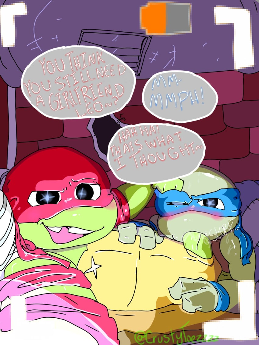 blowjob blowjob_face crustytoezzzz gay gay_domination gay_sex incest leo leonardo leonardo_(mutant_mayhem) leonardo_(tmnt) raphael teenage_mutant_ninja_turtles teenage_mutant_ninja_turtles:_mutant_mayhem tmnt yaoi