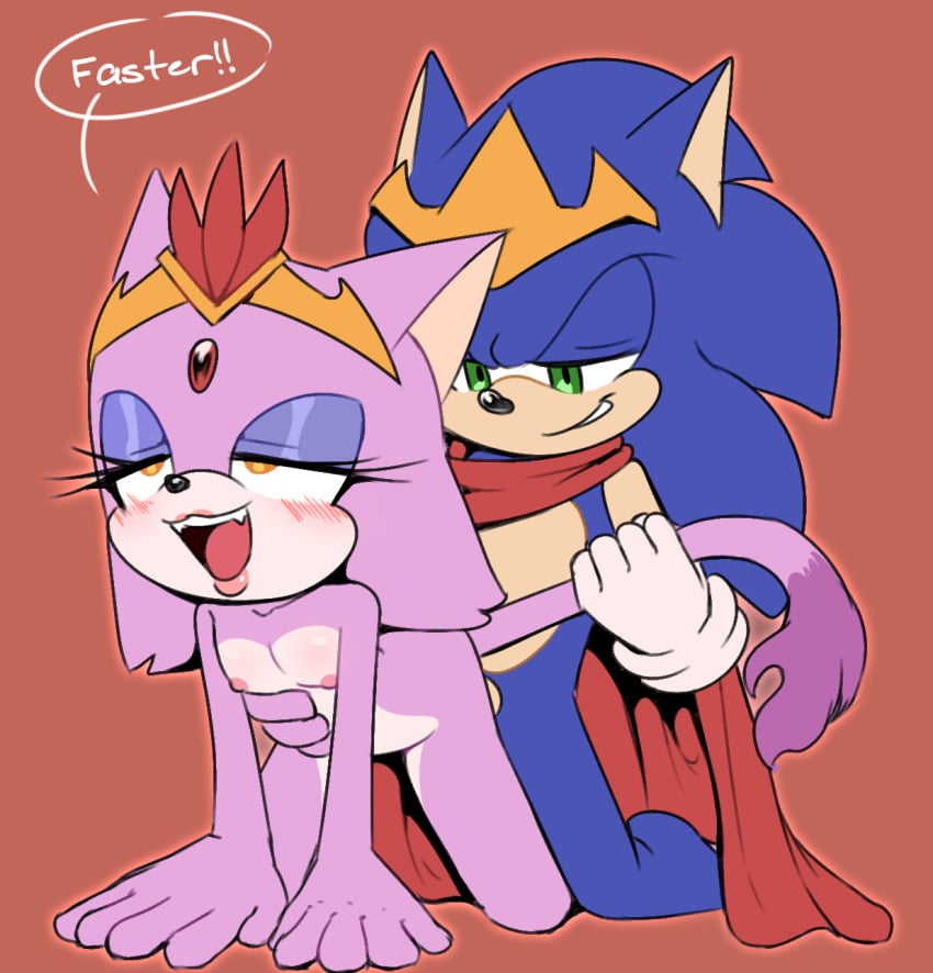 ahe_gao all_fours artist_request asking_for_more blaze_the_cat blue_fur crown dominant_male female furry furry_female furry_male furry_only green_eyes holding_tail king purple_fur queen red_cape royalty satisfied_look satisfied_smile scarf sonaze_ sonic_(series) sonic_the_hedgehog sonic_the_hedgehog_(series) submissive_female white_gloves yellow_eyes