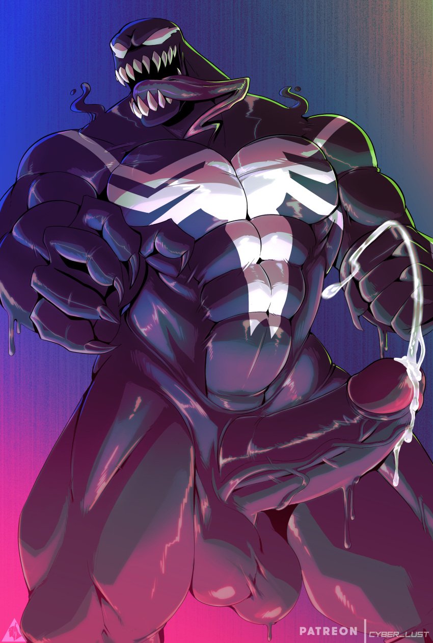 balls bara big_penis boner cum cyber_lust56 dark_body erection long_tongue male male_only marvel marvel_comics muscles muscular nude orgasm penis sharp_teeth solo solo_male venom venom_(marvel)