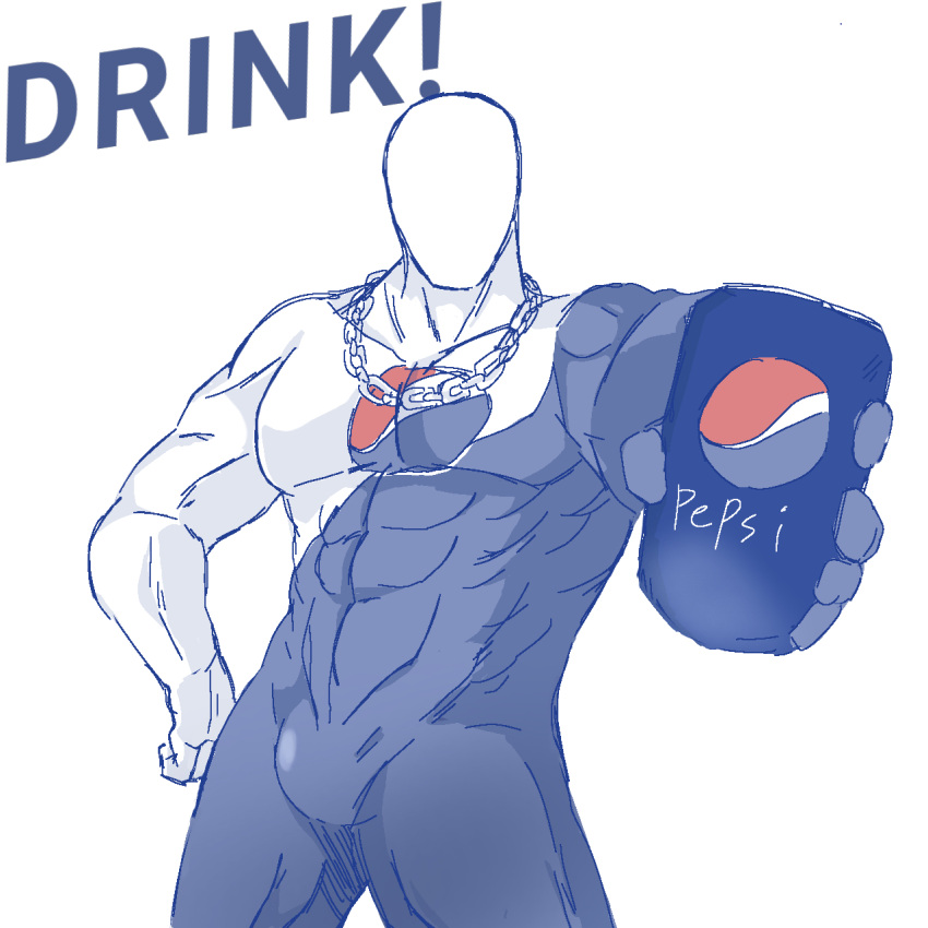 drink male_only muscle not_human pepsi pepsiman tagme white_skin