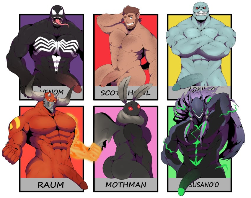 arkillo balls bara big_penis blazblue boner crossover dark_body dc dc_comics erection green_lantern long_tongue male male_only marvel marvel_comics mels_monster_(artist) monster_prom mothman muscles muscular nude paladins penis raum_(paladins) scott_howl sharp_teeth six_fanarts_challenge susano'o_(blazblue) venom venom_(marvel)