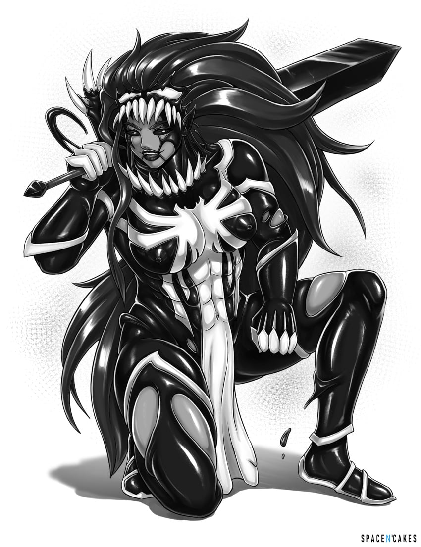 1girls black_lipstick castlevania crossover female female_only huge_ass huge_breasts marvel nipples pussy spacen'cakes spider-man_(series) striga symbiote thick_thighs tongue_out venom_(marvel) wide_hips