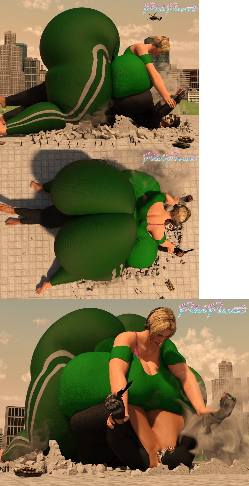 2girls 3d ass_bigger_than_breasts ass_bigger_than_head ass_bigger_than_torso brazilian brazilian_female breasts_bigger_than_head breasts_bigger_than_torso breasts_to_breasts caveira_(rainbow_six) female fully_clothed giantess hyper hyper_ass hyper_breasts iq_(rainbow_six) knife monika_weiss pinned polakpeasant rainbow_six rainbow_six_siege sweatpants thick_thighs