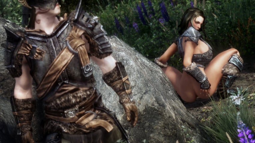 1girls armor ass black_hair dovahkiin female lydia nonstickypants nord skyrim tagme the_elder_scrolls