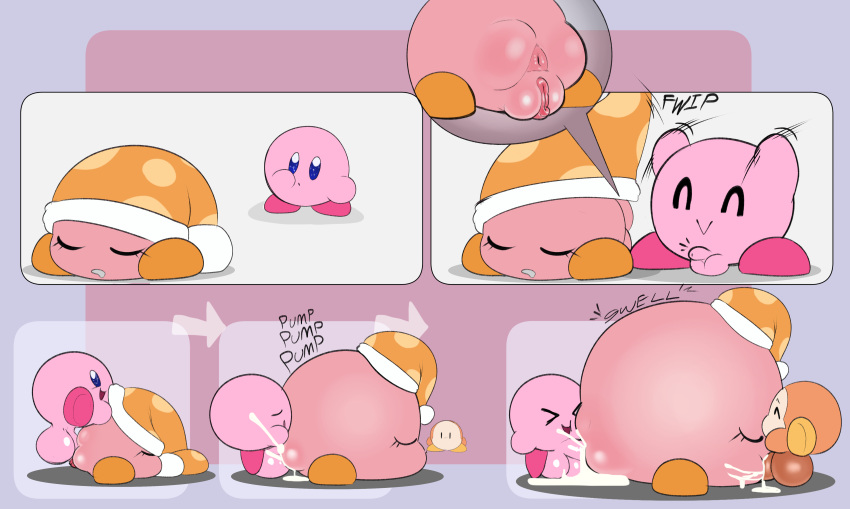 1girls 2023 2boys absurd_res ambiguous_penetration ass balls comic cum cum_inside cumflation dizzytizzy female huge_balls huge_cock hyper_cum hyper_cumflation hyper_inflation inflation kirby kirby_(series) nintendo noddy_(kirby) oral penetration penis pink_body plump plump_labia pussy sex sleep_molestation sleep_sex sleeping spitroast waddle_dee waddling_head