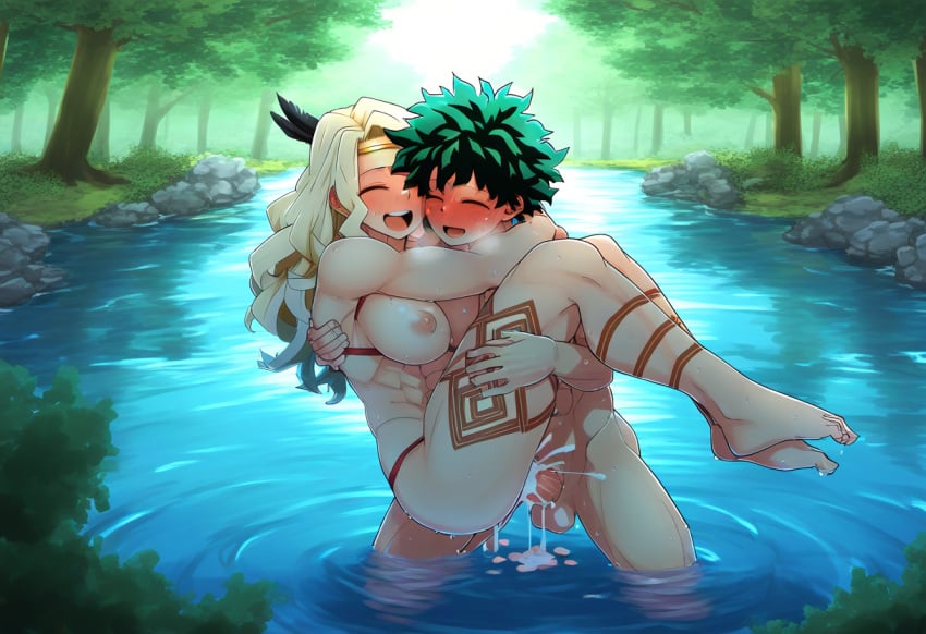 1boy 1boy1girl 1girls ai_generated amazon_(dragon's_crown) balls big_breasts big_penis big_thighs bikini blonde_hair blush blushing_profusely boku_no_hero_academia breasts carrying carrying_partner clamp couple crossover cum cum_in_pussy cum_in_vagina cum_inside cum_inside_pussy cum_inside_vagina cum_on_water curvy curvy_female curvy_figure dragon's_crown dreson feathers feathers_in_hair female female_penetrated forest green_hair happy happy_sex hug huge_breasts izuku_midoriya long_hair male male/female male_penetrating male_penetrating_female messy_hair muscular muscular_abs muscular_arms muscular_female muscular_male muscular_thighs my_hero_academia nude penis penis_in_pussy penis_in_vagina tattoo tattoo_on_leg tattoo_on_thigh testicles thick_thighs tiara vaginal_penetration vaginal_sex