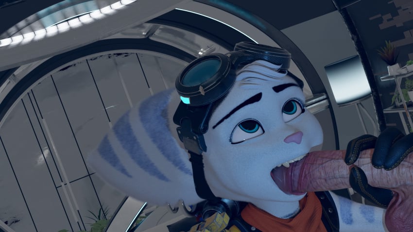 3d anthro blowjob fellatio furry guzemberg headgear hi_res human_on_anthro lombax open_mouth penis ratchet_and_clank:_rift_apart rivet_(ratchet_and_clank) self_upload sony_corporation sony_interactive_entertainment