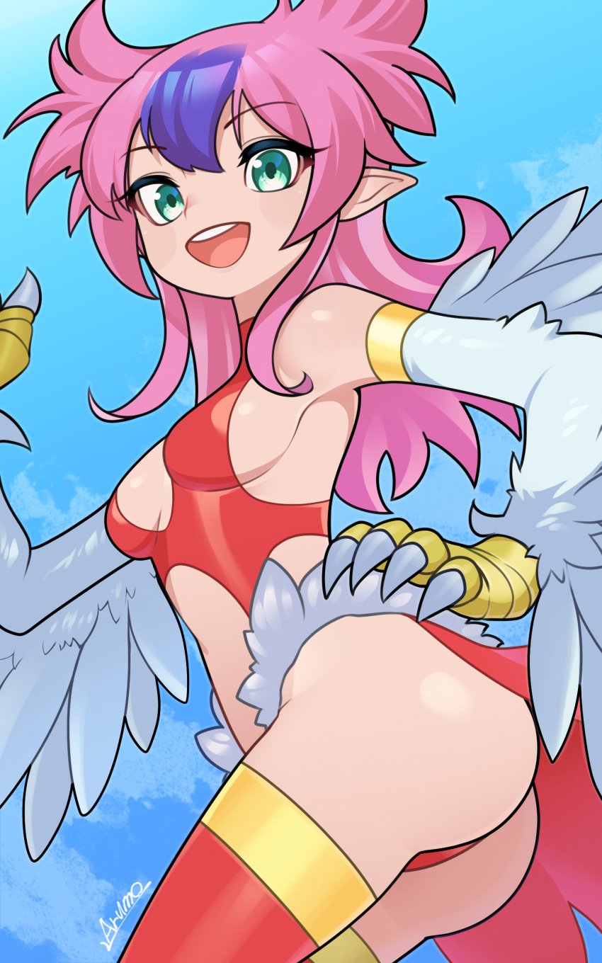 1girls duel_monster harpie_cielo harpy monster_girl yu-gi-oh!